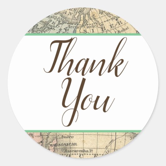 ヴィンテージ マップ フェイバースティッカー ラウンドシール (正面)