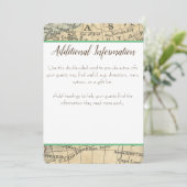 ヴィンテージ マップ 追加情報カード 招待状 (スタンド正面)