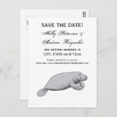 ヴィンテージ マナティー 描画 案内ポストカード (正面/裏面)