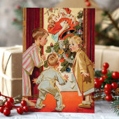 ヴィンテージ·ママ·サキスをするンタクロース·クリスマス シーズンカード