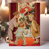 ヴィンテージ·ママ·サキスをするンタクロース·クリスマス シーズンカード