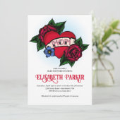 ヴィンテージ ママ タトゥー ベイビー シャワー 招待状 (スタンド正面)