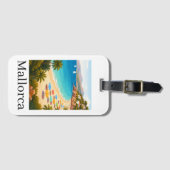 ヴィンテージ マヨルカ島 スペイン 旅行 ビーチ イラスト ラゲッジタグ (正面横)