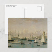 ヴィンテージ マリタイム、ニューポート港のヨット隊 ポストカード (正面/裏面)
