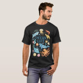 ヴィンテージ マリン アニマル 海の生き物 アート 海 Tシャツ (正面フル)