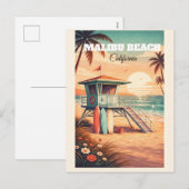 ヴィンテージ マルイビーチ カリフォルニア 旅行 ポストカード (正面/裏面)
