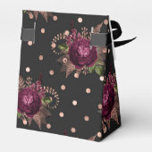 ヴィンテージ マルサラとローズゴールドの花模様 フェイバーボックス (裏面サイド)