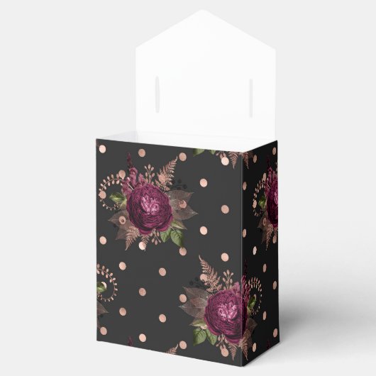 ヴィンテージ マルサラとローズゴールドの花模様 フェイバーボックス (オープン)