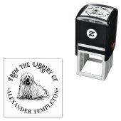 ヴィンテージ マルチーズ テリアー 絵画 図書館 書名 セルフインキングスタンプ (インサイチュ)