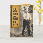 ヴィンテージ·マン- 5番目の誕生日と酒 カード (黄色い花)