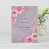 ヴィンテージ マーブルの芍薬の結婚式 招待状 (スタンド正面)