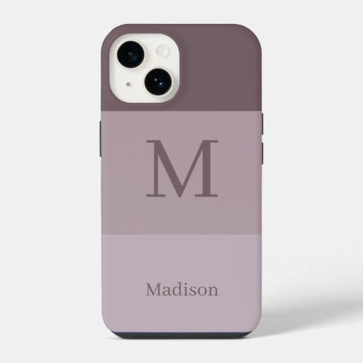 ヴィンテージ マーブル モノグラム 名前 iPhoneケース (裏面)