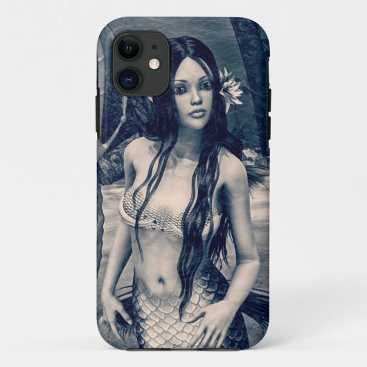 ヴィンテージ マーメイド 古い写真 幻想芸術 Case-Mate iPhoneケース (裏面)