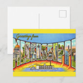 ヴィンテージ ミシシッピ グリーティング ポストカード (正面/裏面)