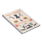 ヴィンテージ ミシン 縫製士 裁縫師 ノートブック (右側)