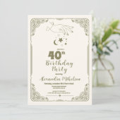 ヴィンテージ ミスティカル 40歳の誕生日 招待状 (スタンド正面)