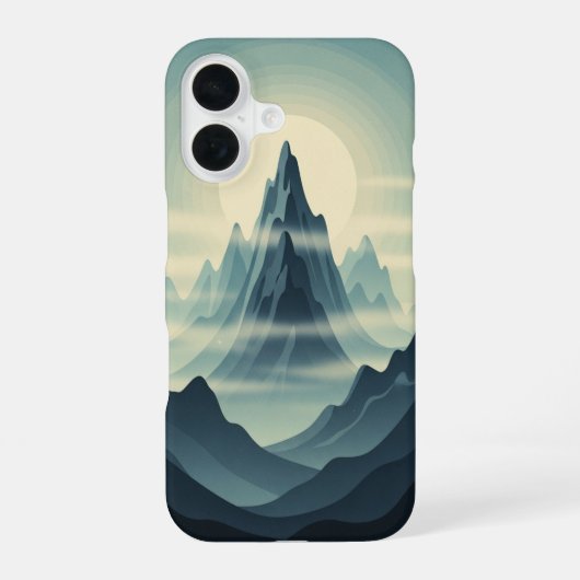 ヴィンテージ ミスティ マウンテンズ iPhone 16ケース (裏面)