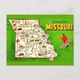 ヴィンテージ ミズーリ マップ ポストカード