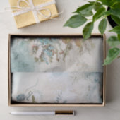 ヴィンテージ ミックスメディア ブルー、ピンク、ホワイト フラワー 薄葉紙 (ギフト)