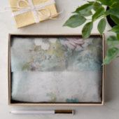 ヴィンテージ ミックスメディア ブルー、ピンク、ホワイト フラワー 薄葉紙 (ギフト)