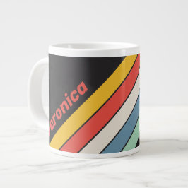 ヴィンテージ ミッドナイト ストライプ ネーム入り ジャンボコーヒーマグカップ