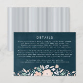 ヴィンテージ ミッドナイト フローラル ウェディング ディレクション エンクロージャーカード (正面/裏面)