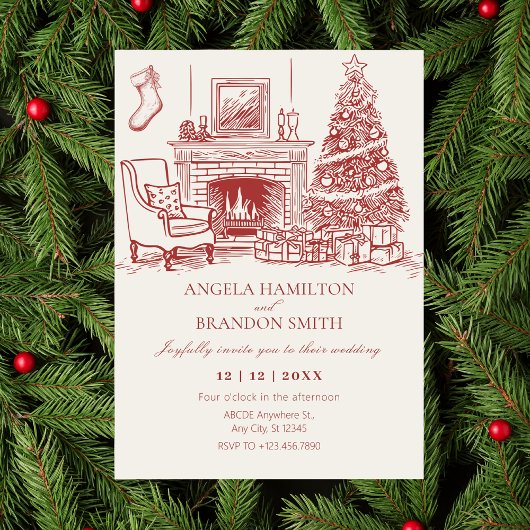 ヴィンテージ ミニマリストのクリスマス デコレーション ウェディング セーブザデート