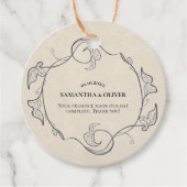 ヴィンテージ ミニマリスト ウェディング フェイバー タグ (正面)