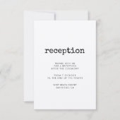 ヴィンテージ ミニマリスト タイプライター 受付カード 招待状 (正面)