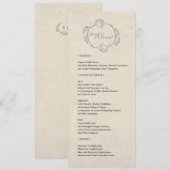 ヴィンテージ ミニマリスト 結婚式 ディナー メニュー (正面/裏面)