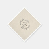 ヴィンテージ ミニマル ウェディング ナプキン スタンダードカクテルナプキン (角)
