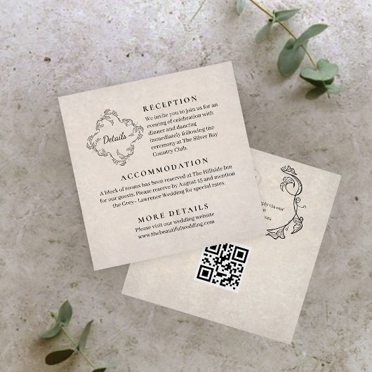 ヴィンテージ ミニマル ウェディング 封入カード エンクロージャーカード