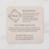 ヴィンテージ ミニマル ウェディング 封入カード エンクロージャーカード (正面)