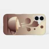 ヴィンテージ ミニマル カプチーノ iPhone 16ケース (裏面横)