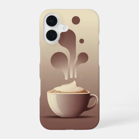 ヴィンテージ ミニマル カプチーノ iPhone 16ケース (裏面)