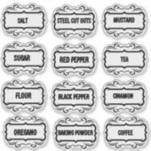 ヴィンテージ ミニマル キッチン&パントリー 収納ラベル シール (正面)
