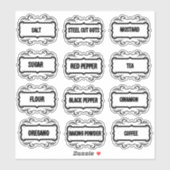 ヴィンテージ ミニマル キッチン&パントリー 収納ラベル シール (シート)