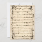 ヴィンテージ ミュージカル ノーツ インビテーション 背景 | アンティーク (裏面)