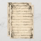 ヴィンテージ ミュージカル ノーツ インビテーション 背景 | アンティーク (正面/裏面)