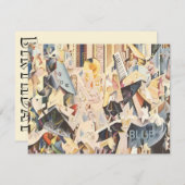 ヴィンテージ ミュージック アート デコ カラオケ バースデー インビテーション (正面/裏面)