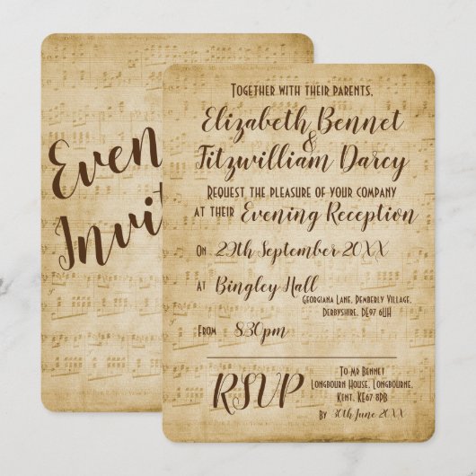 ヴィンテージ・ミュージック・イブニング招待状 招待状 (正面/裏面)