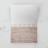 ヴィンテージ ミュージック シート & ラッセル ウェディング サンクス サンキューカード (内部)