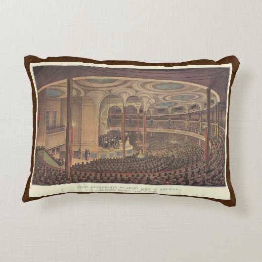 ヴィンテージ ミュージック、ジェニー リンド、スウェーデンのオペラ 歌手 アクセントクッション (裏面)