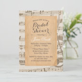 ヴィンテージ ミュージック ノーツ エレガント ブライダル シャワー 招待状 (スタンド正面)