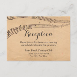 ヴィンテージ ミュージック ノーツ ミュージカル ウェディング レセプション エンクロージャーカード