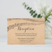ヴィンテージ ミュージック ノーツ ミュージカル ウェディング レセプション エンクロージャーカード (スタンド正面)