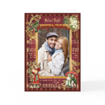 ヴィンテージ ミュージック フォト ホリデー パーソナライズ グリーティング