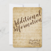 ヴィンテージ ミュージック 封入カード 招待状 (裏面)