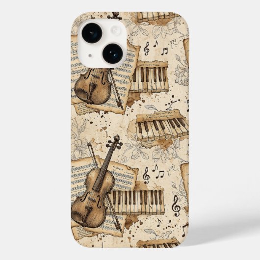 ヴィンテージ ミュージック Case-Mate iPhoneケース (裏面)
