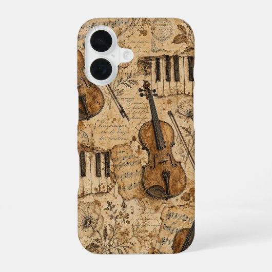 ヴィンテージ・ミュージック iPhone 16ケース (裏面)
